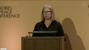 «Сапраўдная Беларусь — свабодная, адкрытая, якая робіць еўрапейскі выбар». Наталля Пінчук — на Нобелеўскай канферэнцыі міру-2023