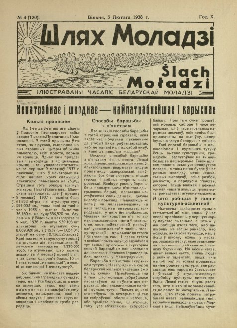 Шлях моладзі 4 (120) 1938