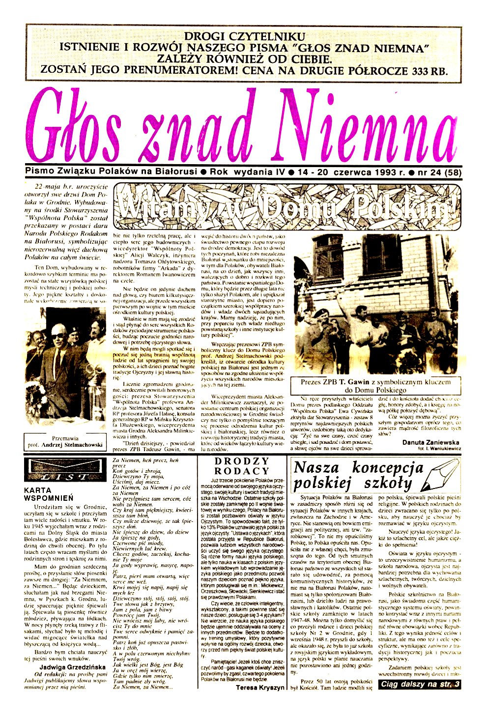 Głos znad Niemna 24 (58) 1993