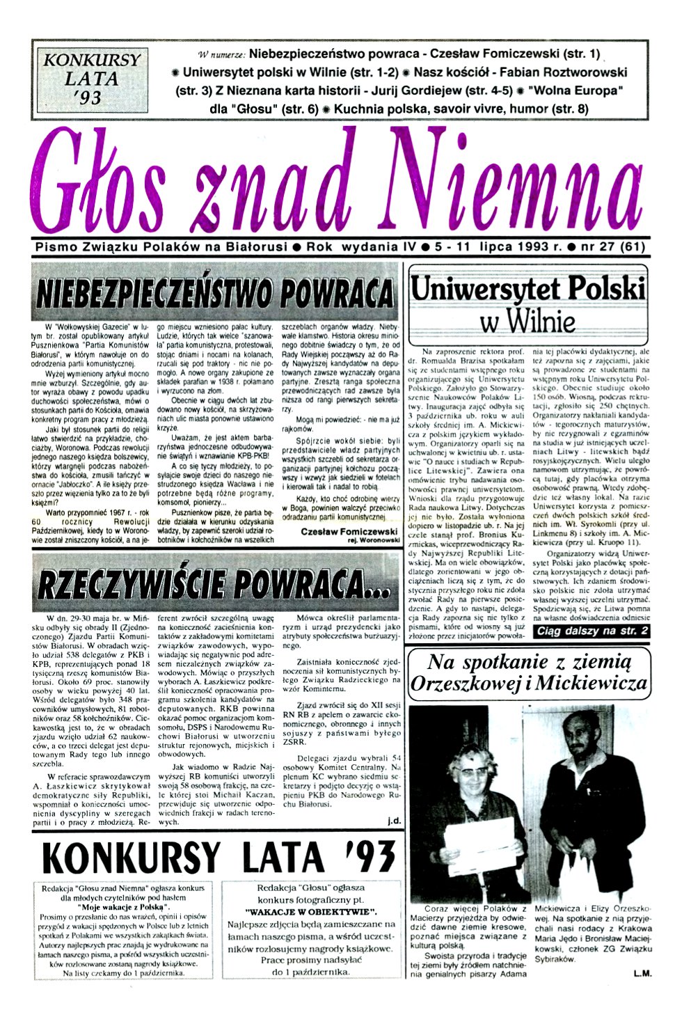 Głos znad Niemna 27 (61) 1993