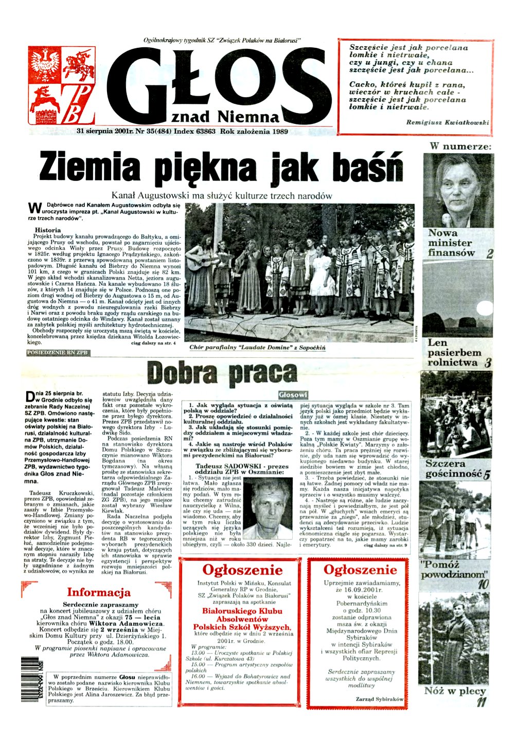 Głos znad Niemna 35 (484) 2001