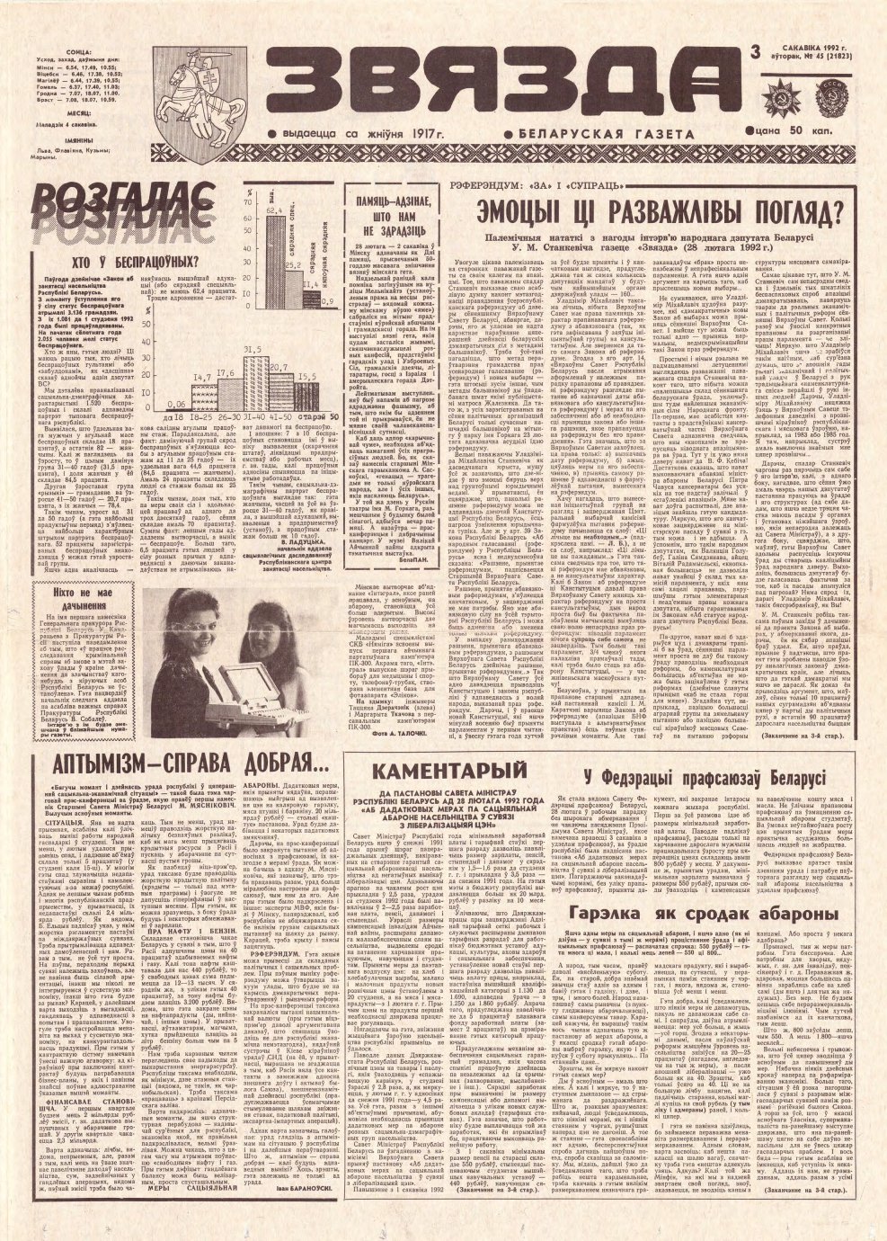 Звязда 45 (21823) 1992