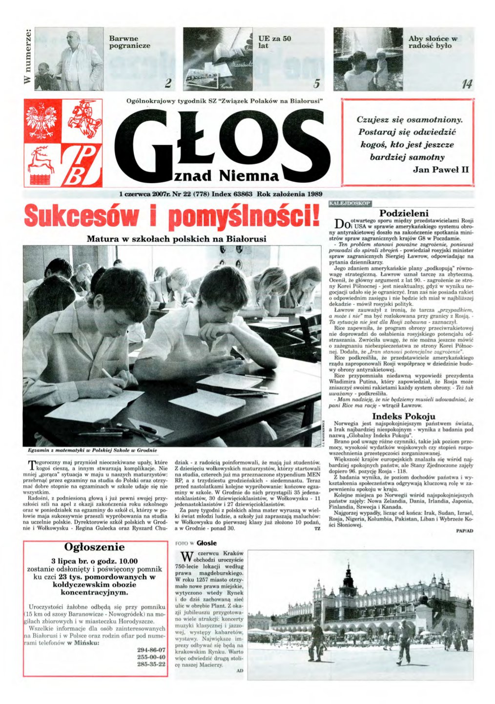 Głos znad Niemna 22 (778) 2007