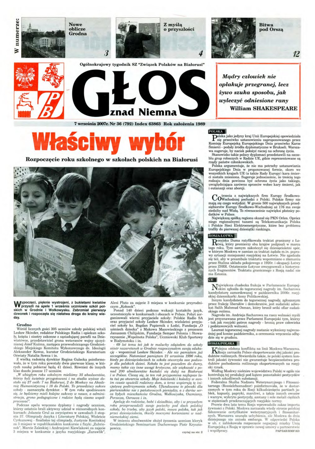 Głos znad Niemna 36 (792) 2007