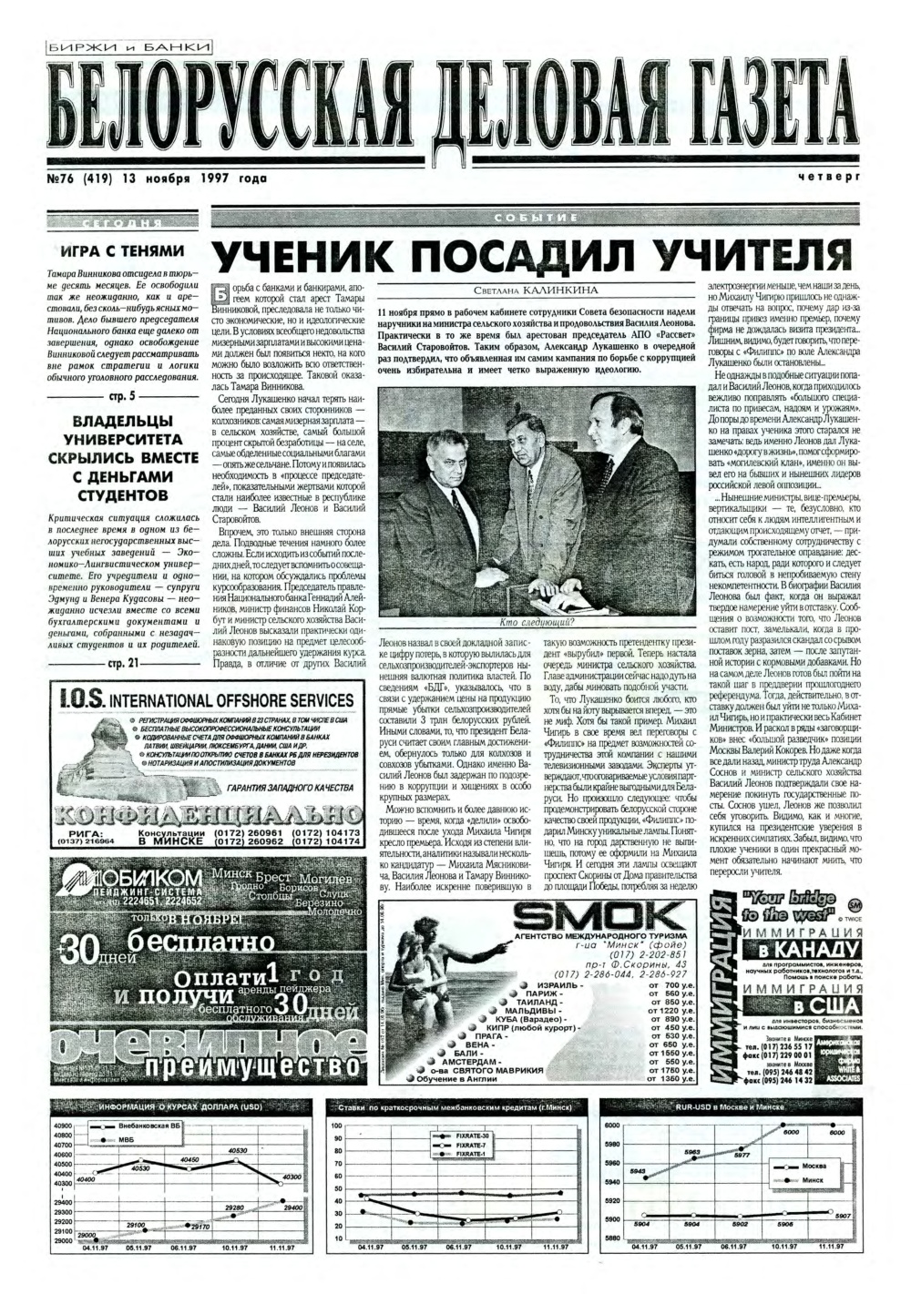 Белорусская деловая газета 76 (419) 1997