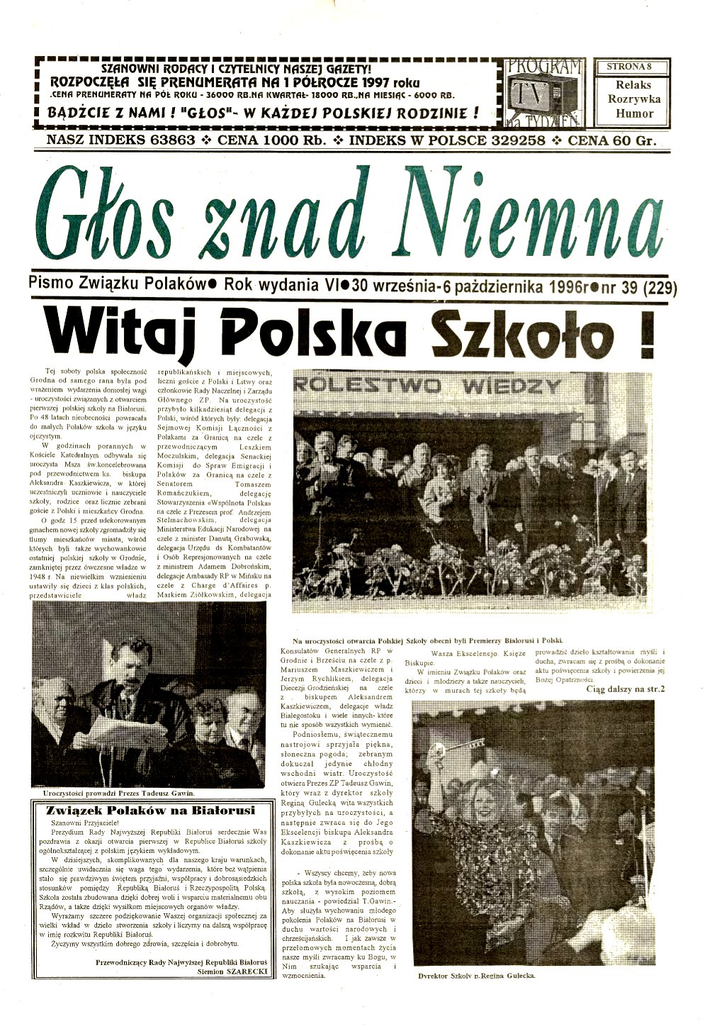 Głos znad Niemna 39 (229) 1996