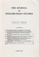 The Journal of Byelorussian Studies Vol. VI, No. 1 - Year XXI / 1988